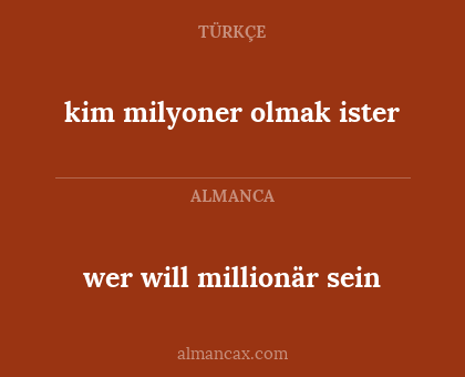 wer will millionär sein - kim milyoner olmak ister