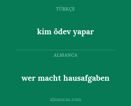 kim ödev yapar - wer macht hausafgaben
