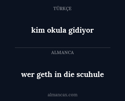 kim okula gidiyor - wer geth in die scuhule