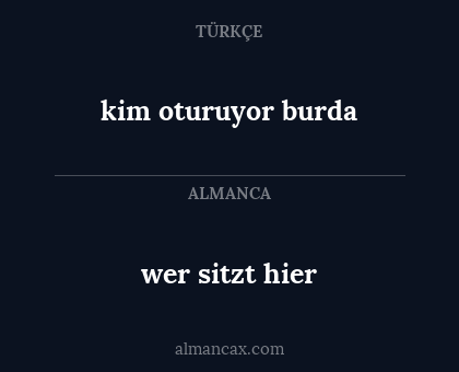 wer sitzt hier - kim oturuyor burda