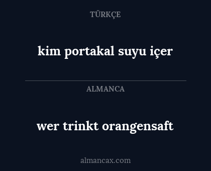 wer trinkt orangensaft - kim portakal suyu içer