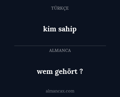 wem gehört ? - kim sahip