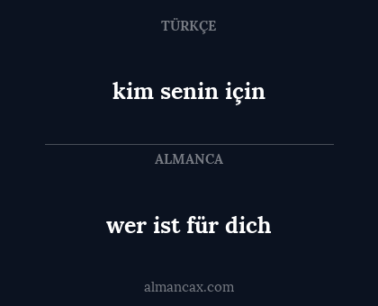 kim senin için - wer ist für dich