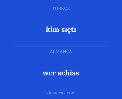 kim sıçtı - wer schiss