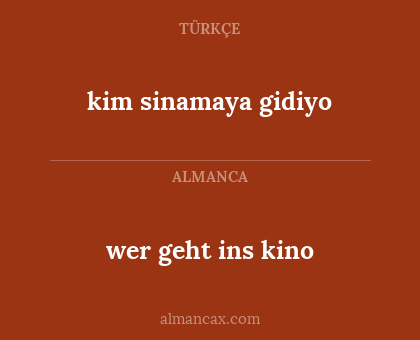 wer geht ins kino - kim sinamaya gidiyo