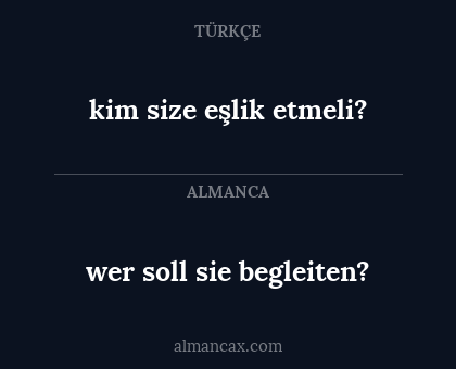 wer soll sie begleiten? - kim size eşlik etmeli?