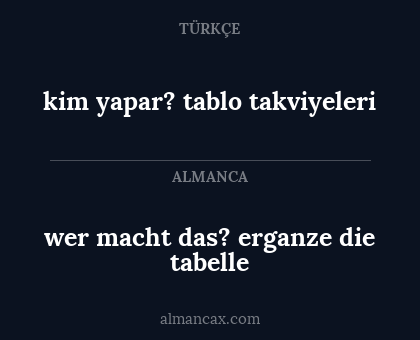 kim yapar? tablo takviyeleri - wer macht das? erganze die tabelle