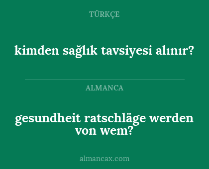 kimden sağlık tavsiyesi alınır? - gesundheit ratschläge werden von wem?