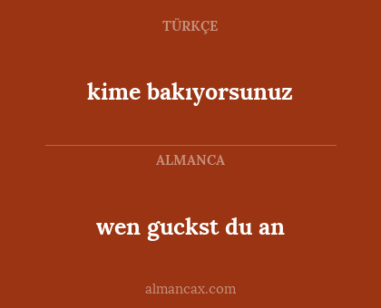 kime bakıyorsunuz - wen guckst du an