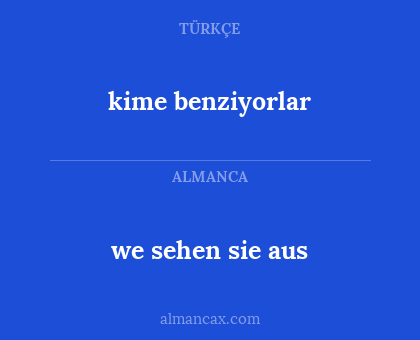 kime benziyorlar - we sehen sie aus
