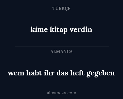 wem habt ihr das heft gegeben - kime kitap verdin