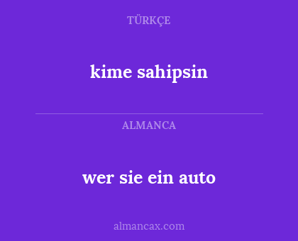 kime sahipsin - wer sie ein auto