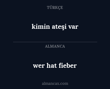 wer hat fieber - kimin ateşi var