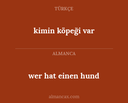 kimin köpeği var - wer hat einen hund