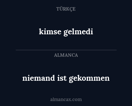 kimse gelmedi - niemand ist gekommen