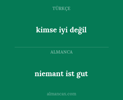 kimse iyi değil - niemant ist gut