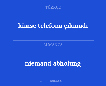 kimse telefona çıkmadı - niemand abholung