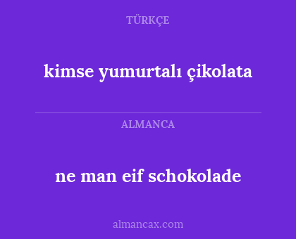 ne man eif schokolade - kimse yumurtalı çikolata