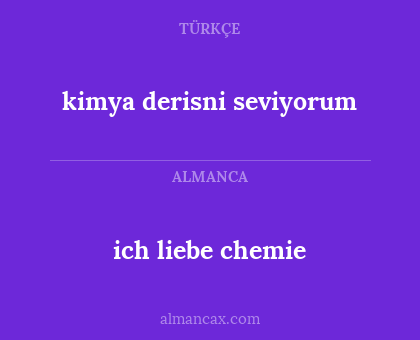 ich liebe chemie - kimya derisni seviyorum