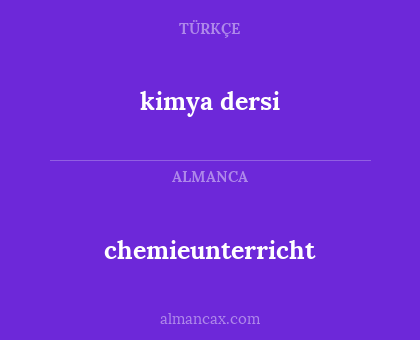 kimya dersi - chemieunterricht