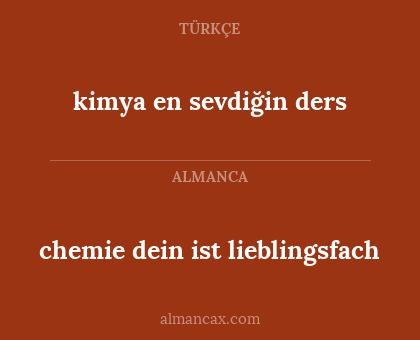 kimya en sevdiğin ders - chemie dein ist lieblingsfach