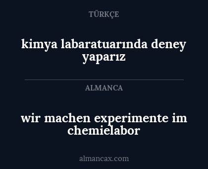 wir machen experimente im chemielabor - kimya labaratuarında deney yaparız