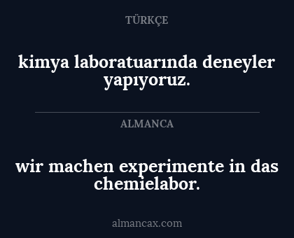 kimya laboratuarında deneyler yapıyoruz. - wir machen experimente in das chemielabor.
