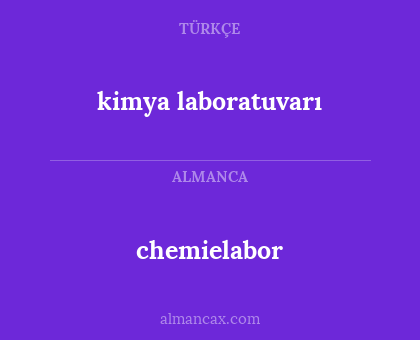 kimya laboratuvarı - chemielabor