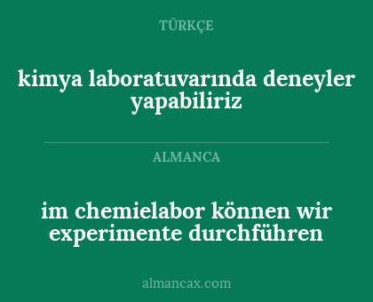 im chemielabor können wir experimente durchführen - kimya laboratuvarında deneyler yapabiliriz