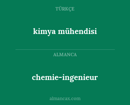 kimya mühendisi - chemie-ingenieur