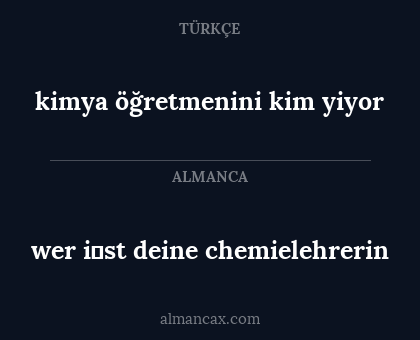 wer i̇st deine chemielehrerin - kimya öğretmenini kim yiyor
