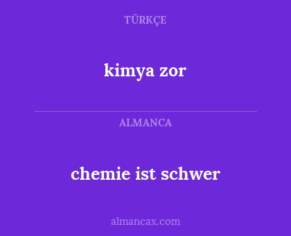kimya zor - chemie ist schwer