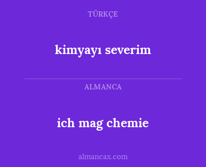 ich mag chemie - kimyayı severim