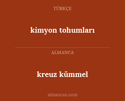 kimyon tohumları - kreuz kümmel