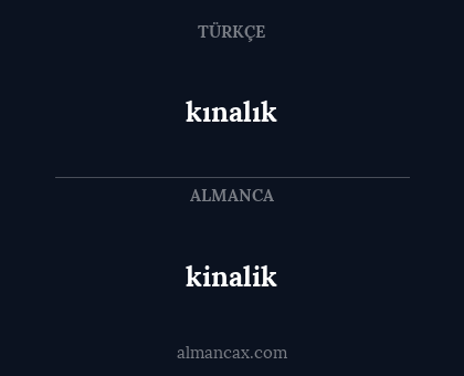 kinalik - kınalık