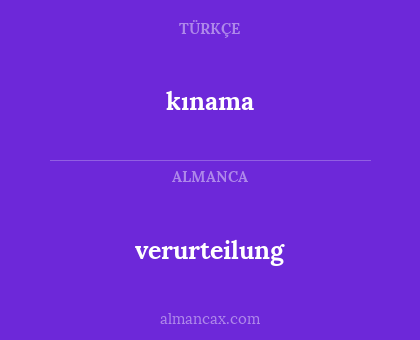 verurteilung - kınama