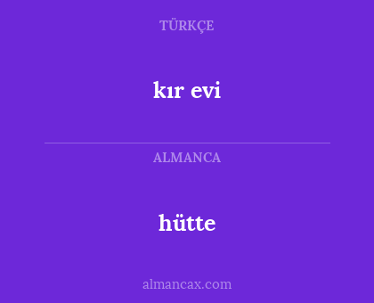 hütte - kır evi