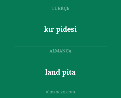 land pita - kır pidesi