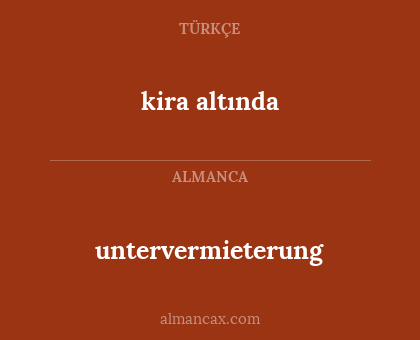 kira altında - untervermieterung