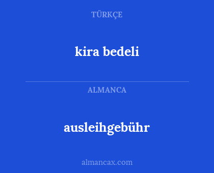 ausleihgebühr - kira bedeli