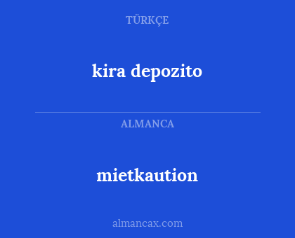 mietkaution - kira depozito