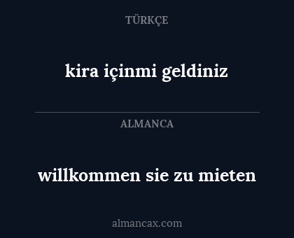 kira içinmi geldiniz - willkommen sie zu mieten