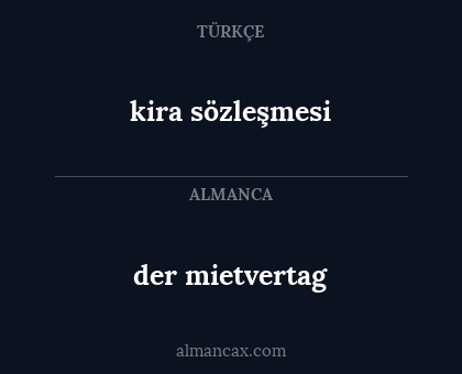 kira sözleşmesi - der mietvertag