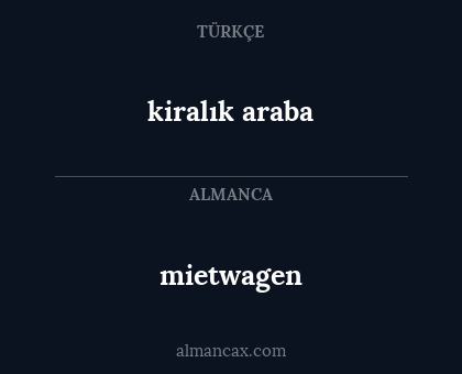 mietwagen - kiralık araba