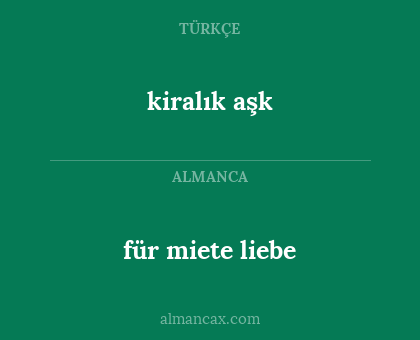 für miete liebe - kiralık aşk