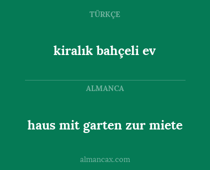 kiralık bahçeli ev - haus mit garten zur miete