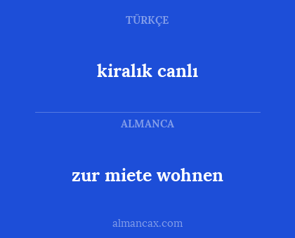 zur miete wohnen - kiralık canlı