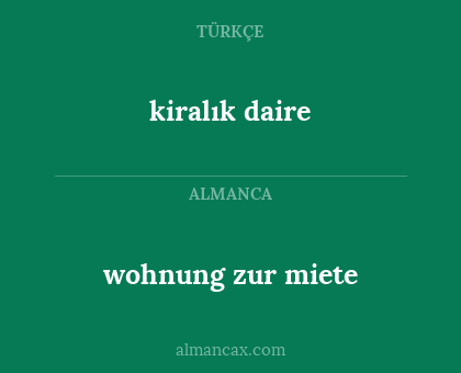 kiralık daire - wohnung zur miete