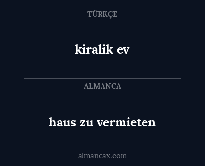 kiralik ev - haus zu vermieten