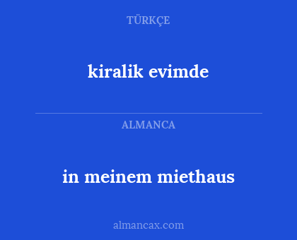 kiralik evimde - in meinem miethaus
